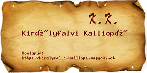 Királyfalvi Kalliopé névjegykártya